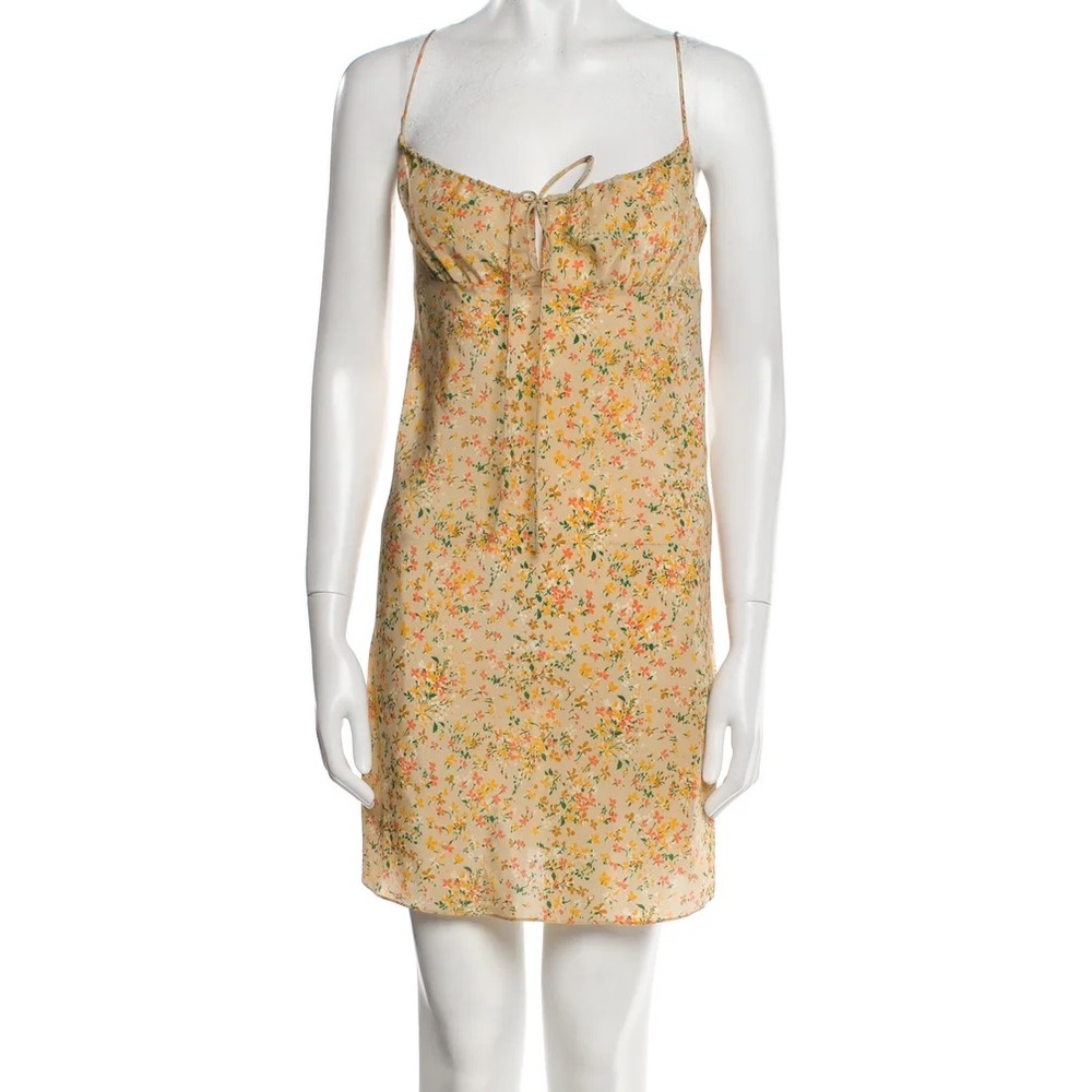 YSL Floral Yellow Spaghetti Strap Dress